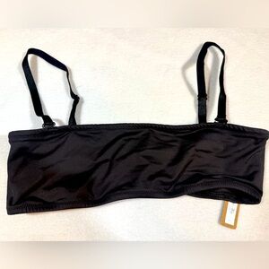 SKIMS Signature Swim Micro Black Bandeau with Straps. XS.